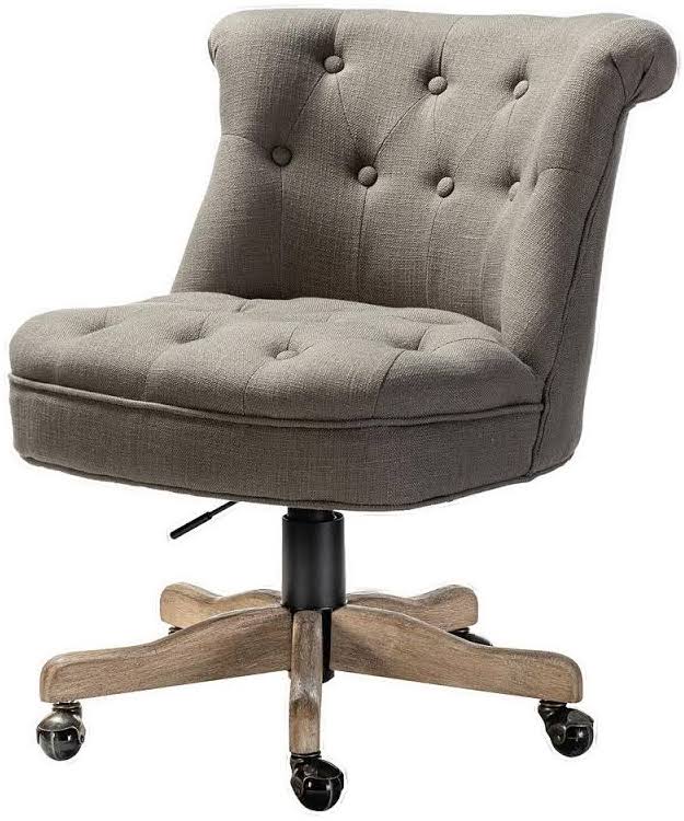 Grey Swivel Task Chair with Tufted Back J745412