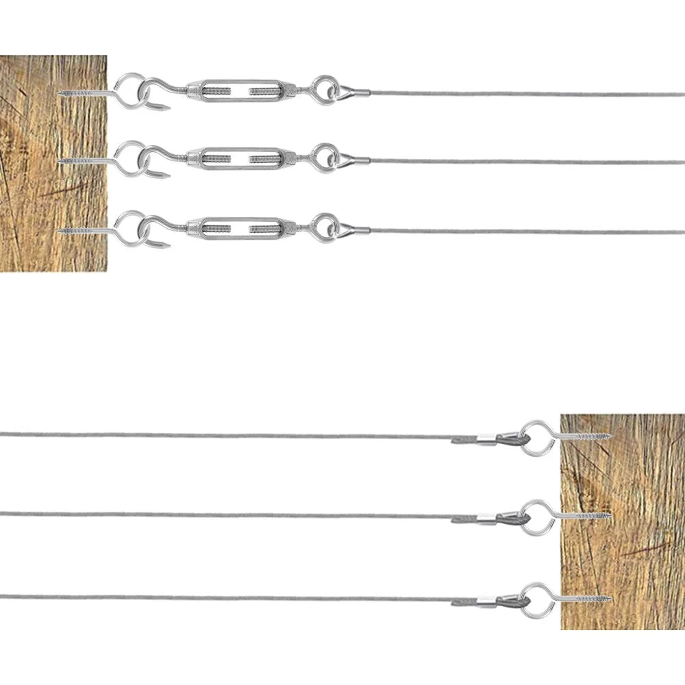 PVC Coated Steel Wire Rope String Light Hanging Cable Railing Kit U7717