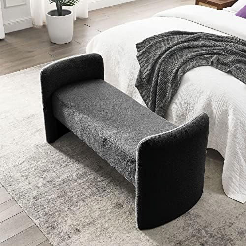 Black Velvet Ottoman Bench T1919