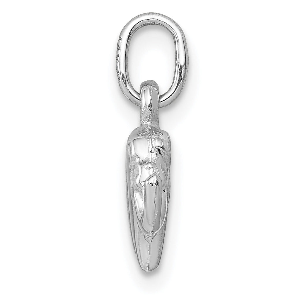14K White Gold Rhodium Plated Elephant Pendant Charm L320