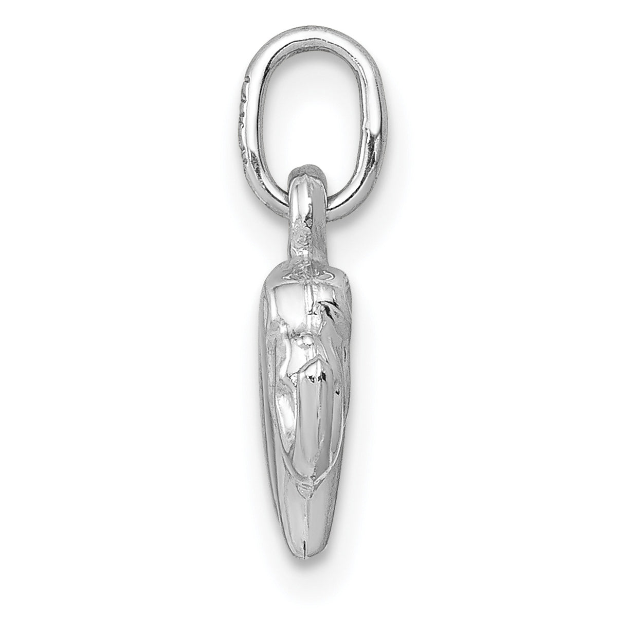 14K White Gold Rhodium Plated Elephant Pendant Charm L320
