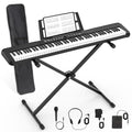 88 Key Semi Weighted Electric Digital Piano with Sustain Pedal, Power Supply, Stand, Carrying Case, Headphones L884456