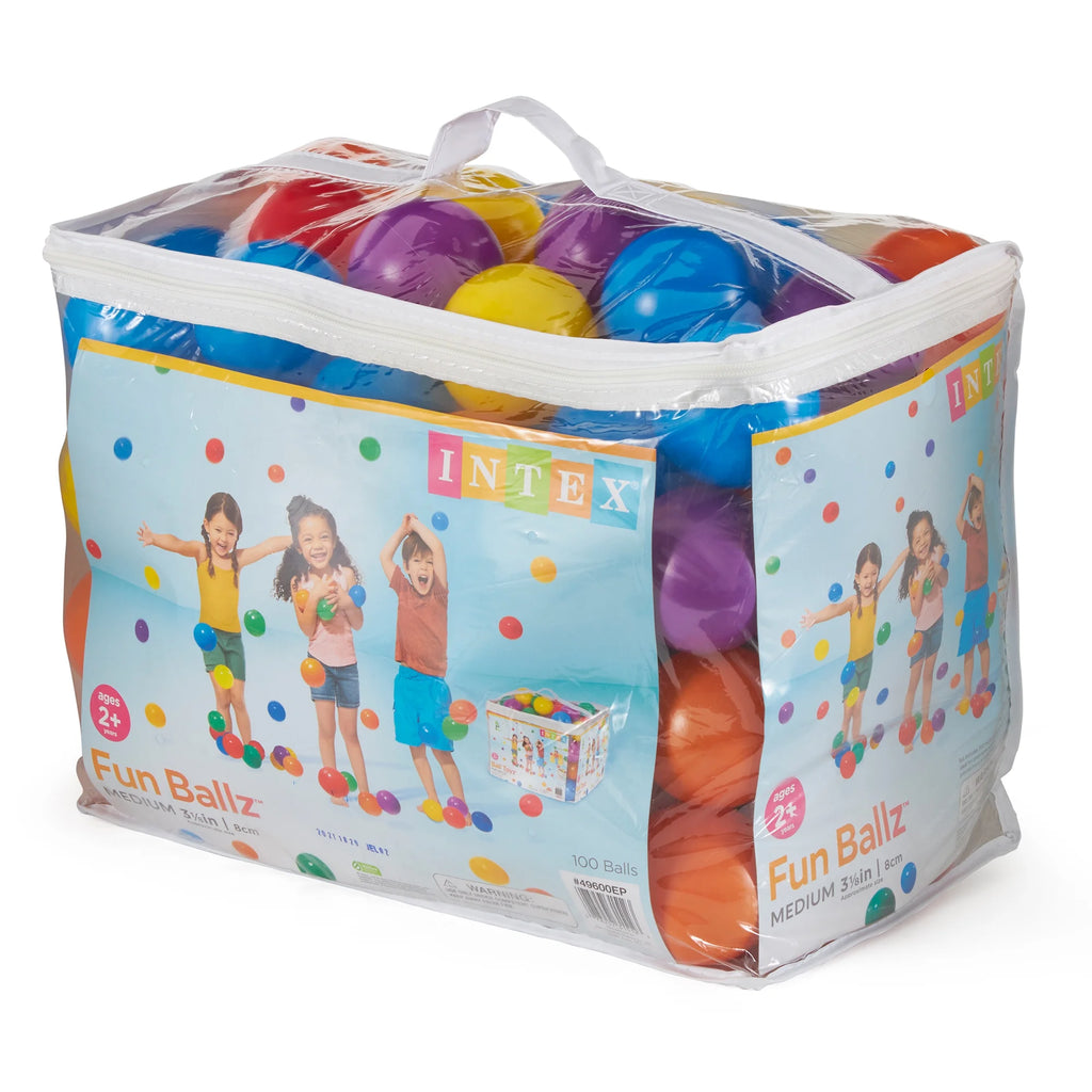 100 Large & 100 Small Plastic Multi-Colored Balls Y8139