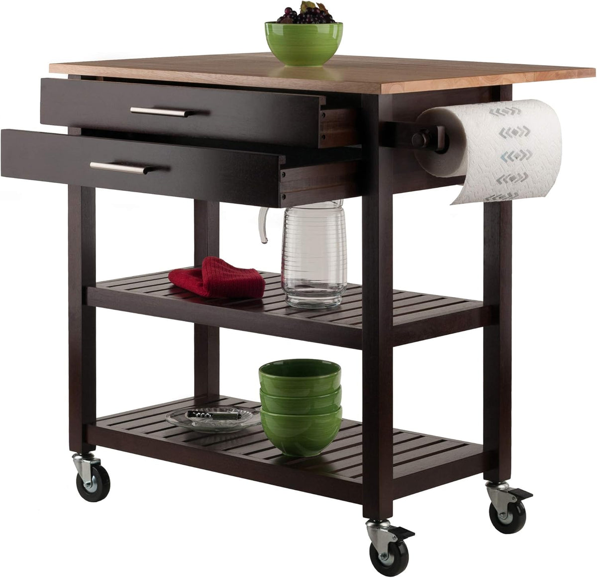 Cappuccino/Natural Kitchen Cart I803