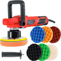 6 Pad Random Orbit Dual-Action Polisher with Waffle Foam & Wool Buffing Kit C23900
