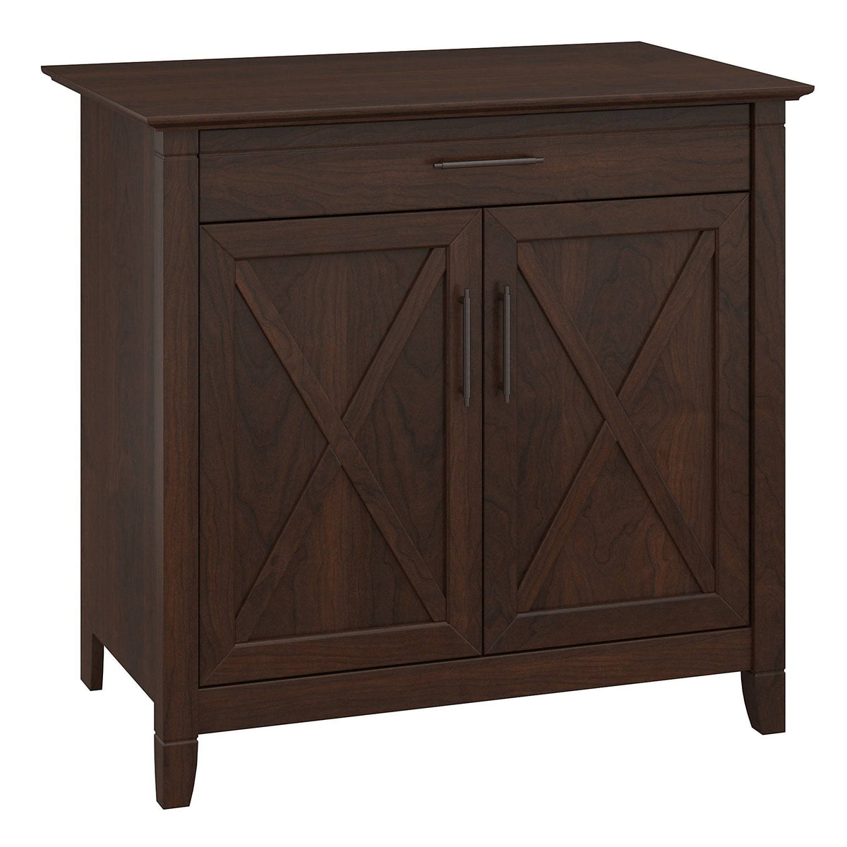 Reclaimed Pine Secretary Desk with Keyboard Tray and Storage Cabinet D43516