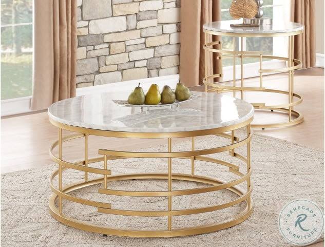 Round Faux Marble Coffee Table O1754