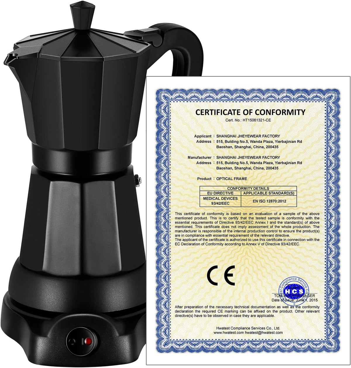 6 Cup Aluminum Electric Mocha Pot G983981
