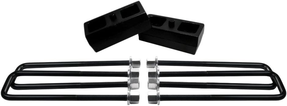 3 Rear Suspension Lift Solid Cast Iron Blocks Extra Long 12.5 Square Leaf Spring Axle U Bolts C73538