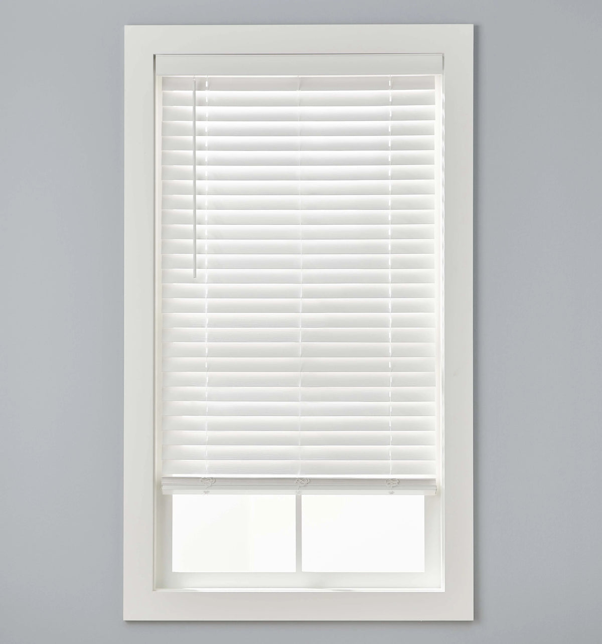 White 2-inch Cordless Faux Wood Horizontal Window Blinds G329
