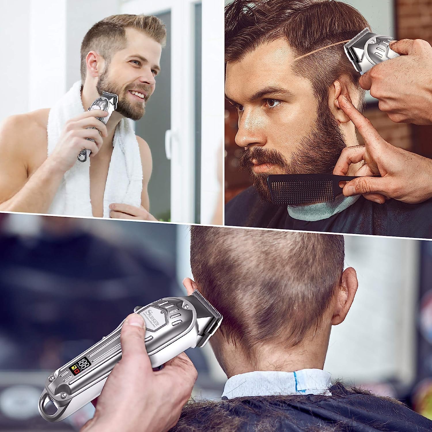 Mens Hair Clippers Cord Cordless Hair Trimmer Professional Haircut Kit T18160