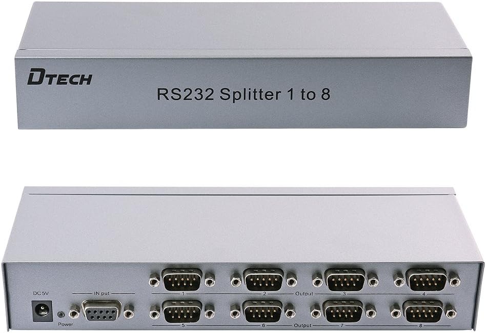 8 Port RS232 Serial Splitter Switch Box with Power Adapter Q62082