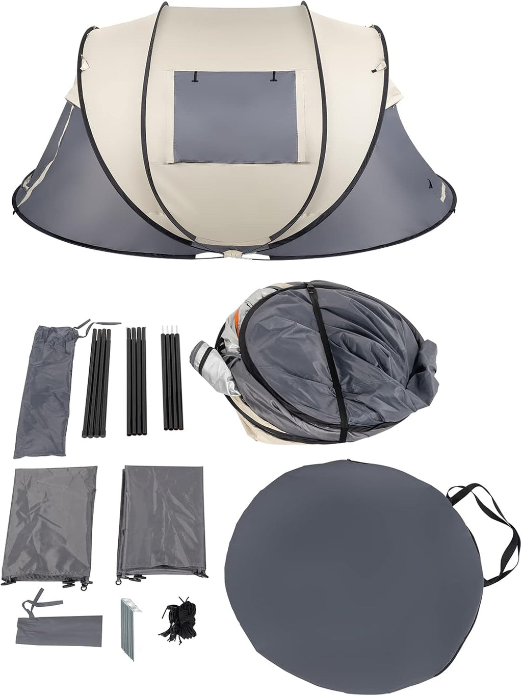 4 Person Pop Up Waterproof Camping Tent with 2 Doors E461