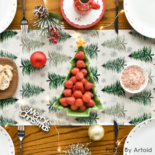 Green Christmas Table Runner 13x72 Inch E442