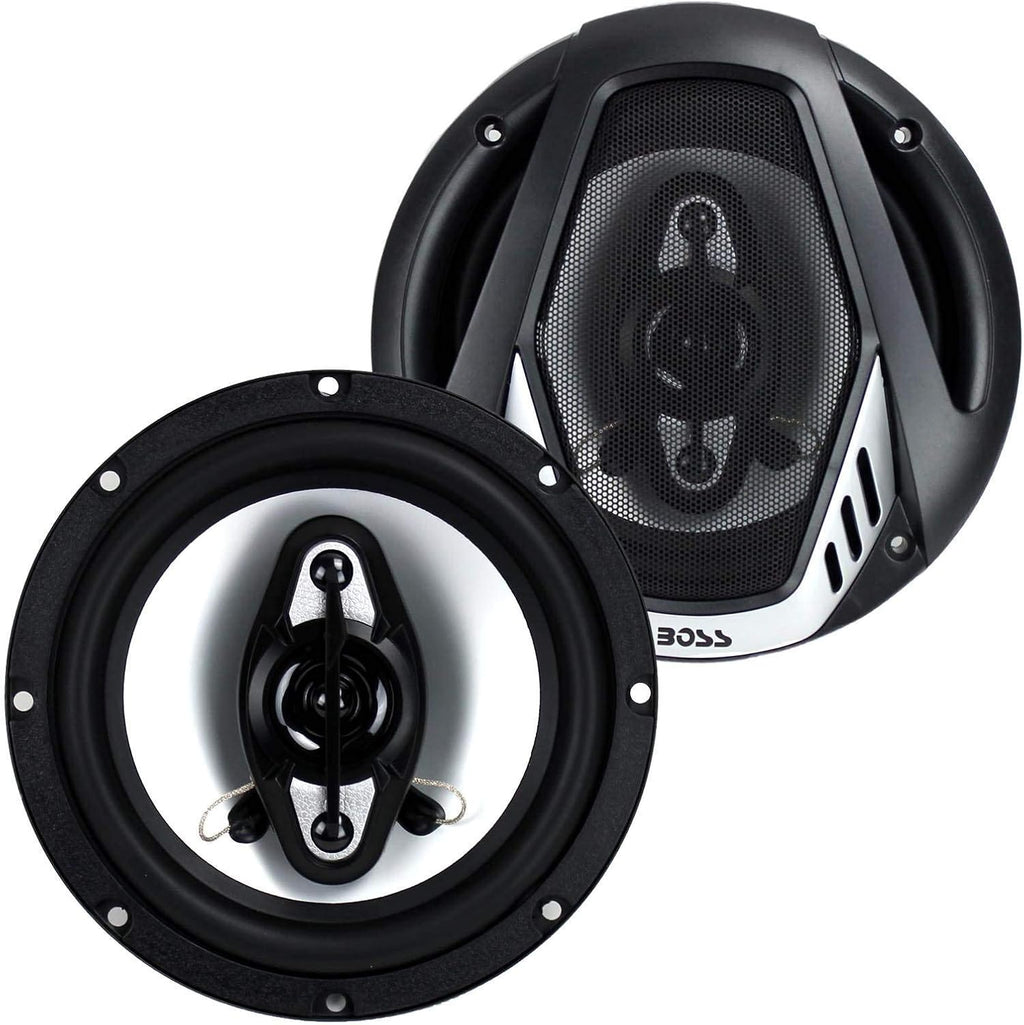 6.5" 4-Way Car Audio Coaxial Speakers, Black (6 Speakers) Q390