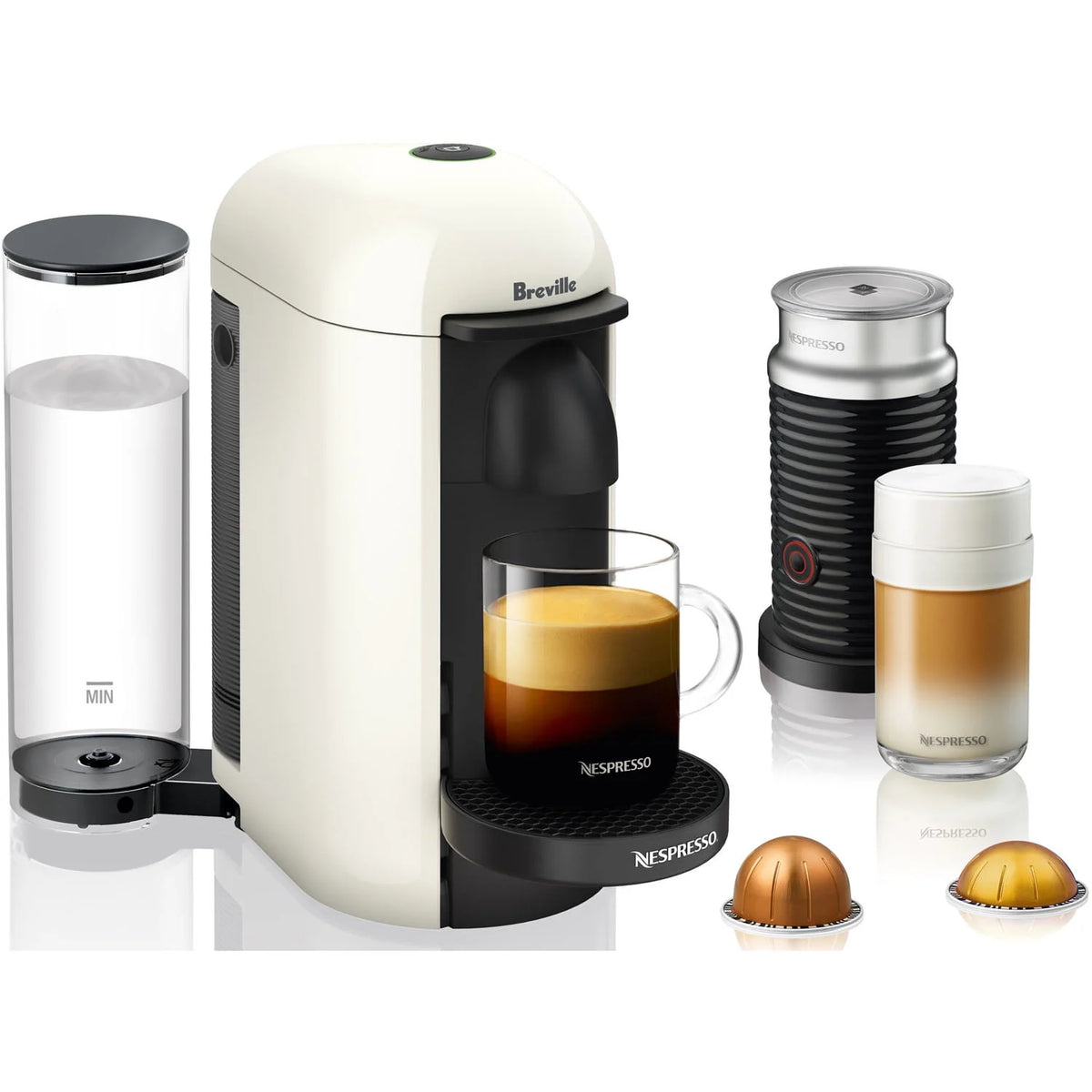 White Coffee and Espresso Maker with Milk Frother Z414092