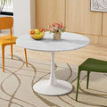 Round Dining Table with Marble Table Top Metal Base Pedestal Table U4416