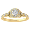 14K Yellow Gold Diamond Halo Engagement Ring Size 10 E3551
