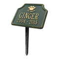 Green Metal Cat Memorial Marker Stake W430865