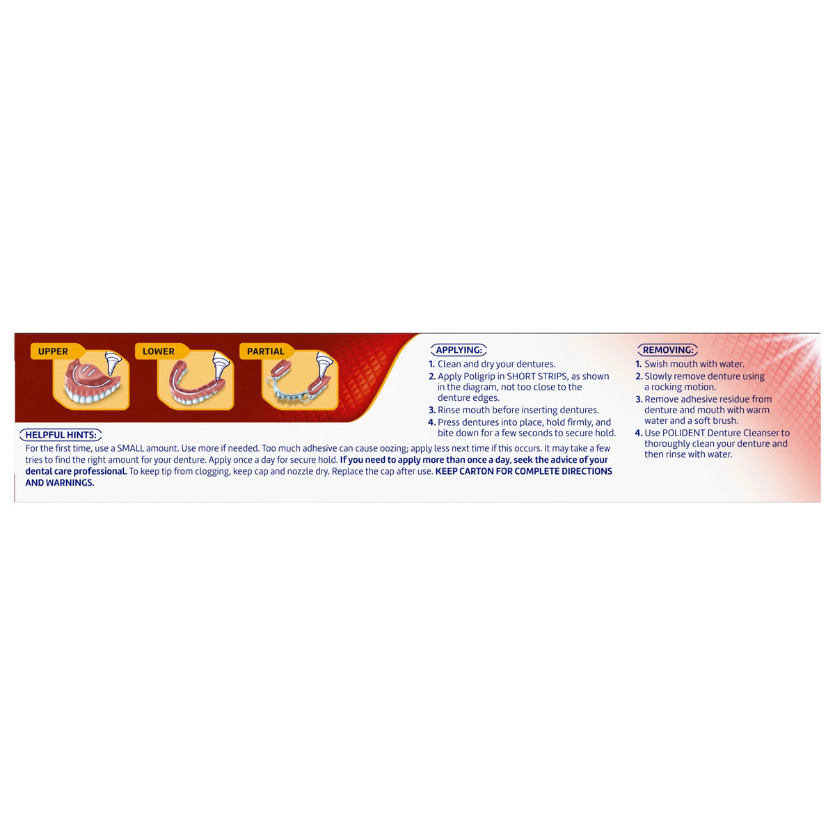 Denture Cream, Unflavored - 2.2 oz 4 Pk L263