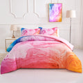 Gradient Abstract Marble Reversible Full/Queen Comforter Set, 3 Pieces Q79671