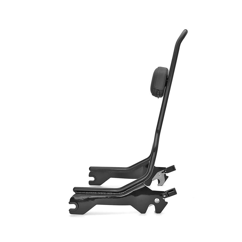 Gloss Black 20" Tall Passenger Backrest Sissy Bar with 4 Point Docking Kit L6327