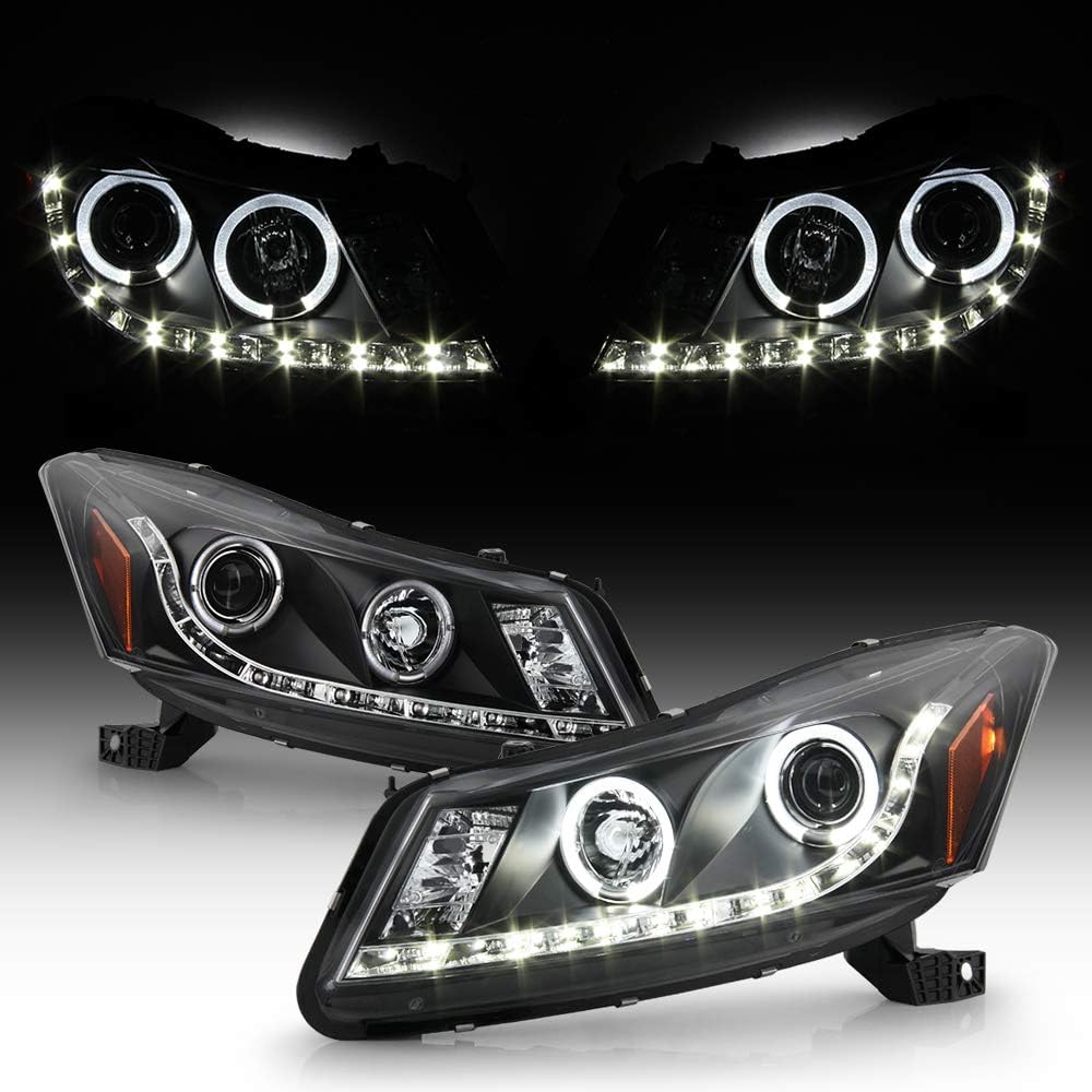 Black Housing Projector Headlights Pair Y9518