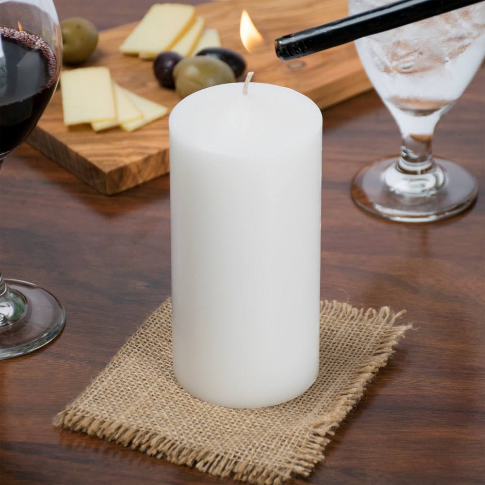 White Wax Pillar Candle - 12/Case N53824