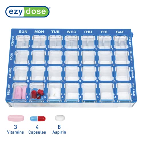 Weekly AM/PM Pill Case, 4 Times a Day, Blue H278462