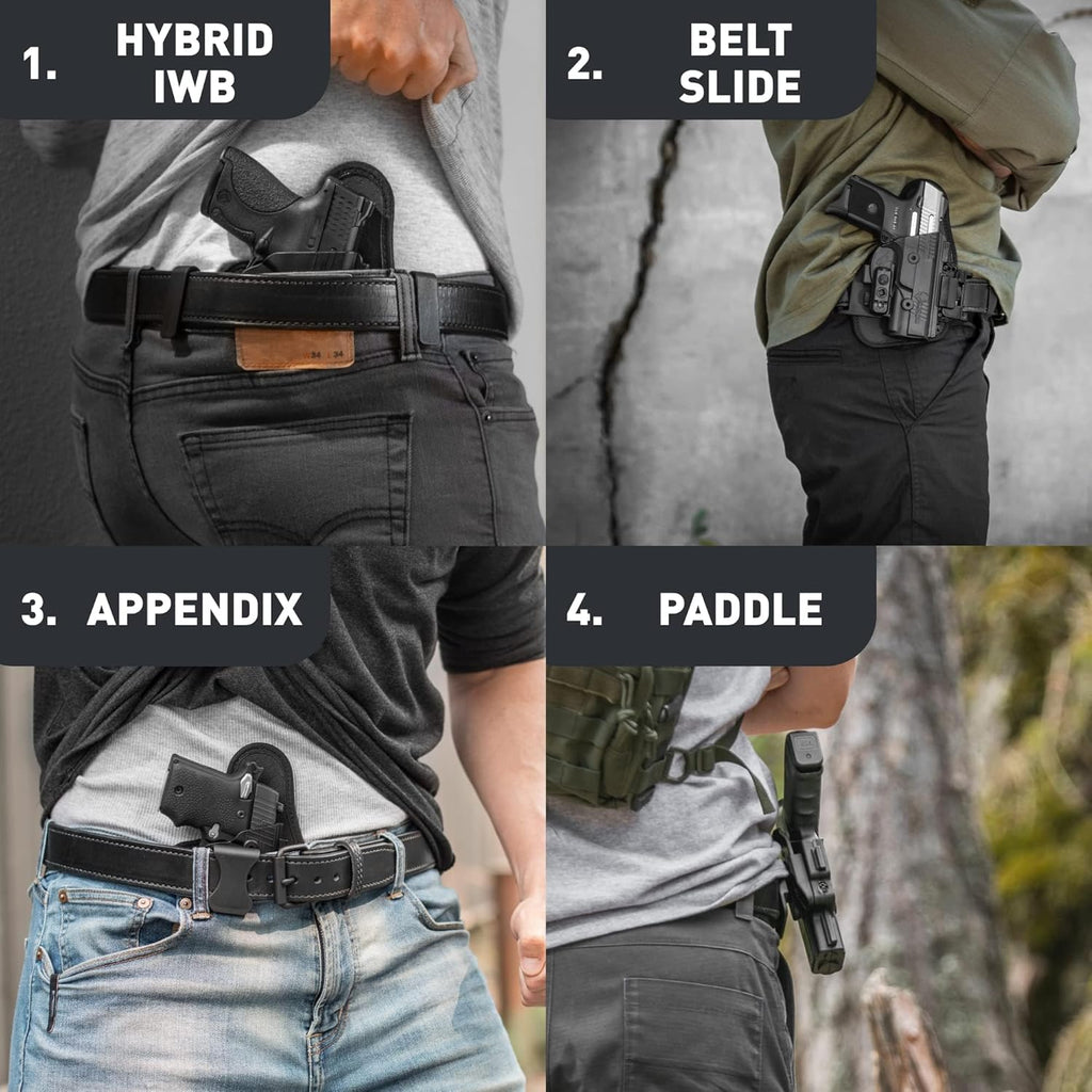 4 in 1 Holster - IWB, Appendix, OWB Paddle, OWB Belt Slide - Right Hand Draw G851503