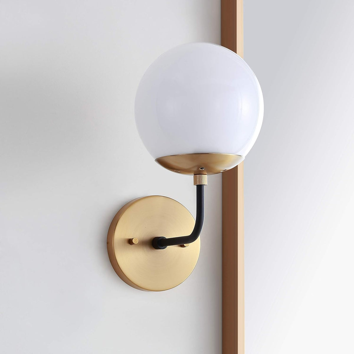 Brass Gold and Black Wall Sconce K3615