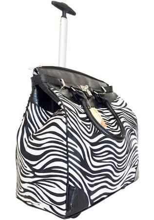 Silver Zebra Rolling Computer Laptop Bag R610
