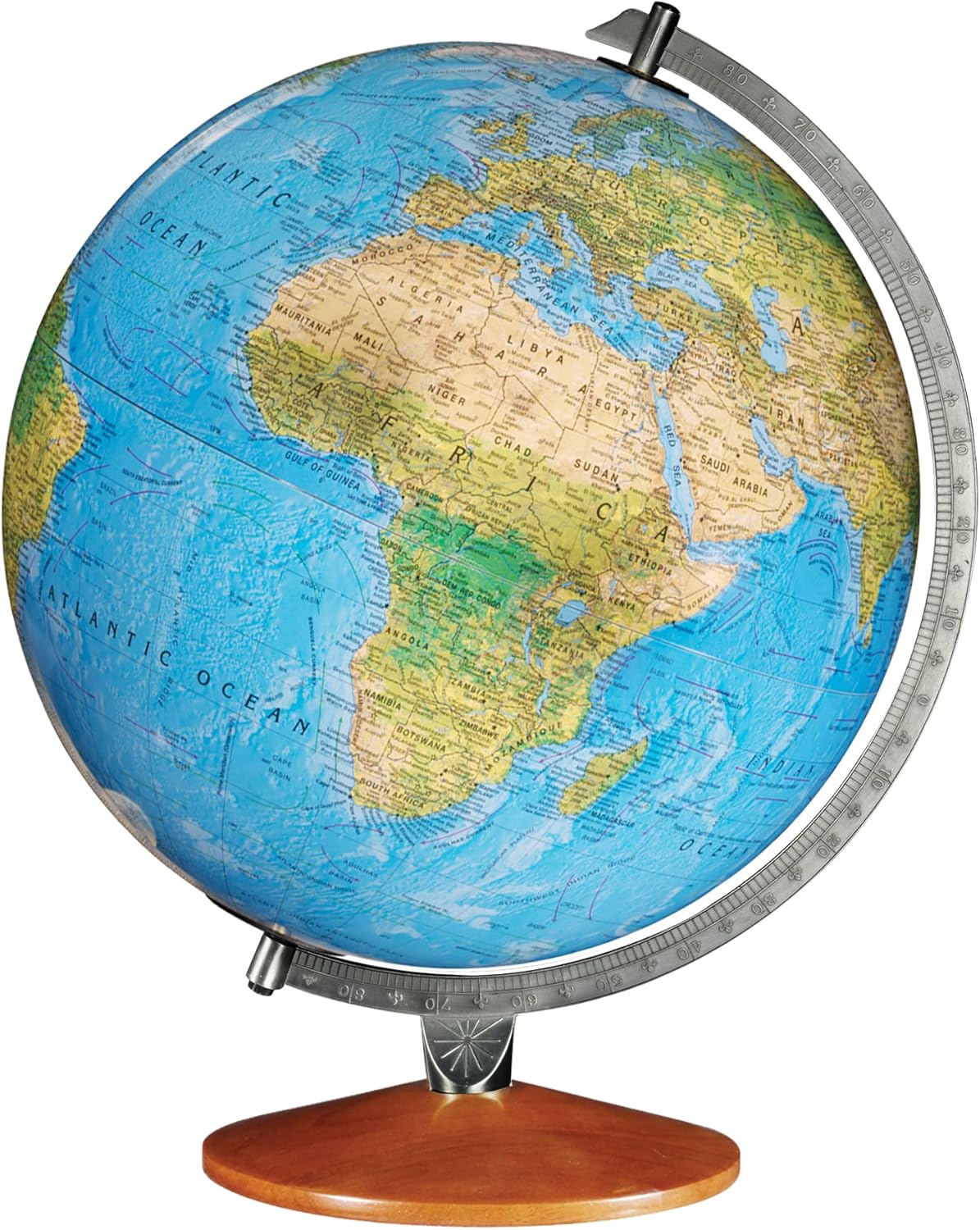Blue Ocean Illuminated World Globe with Raised Relief O212