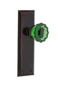 Crystal Emerald Glass Door Knob in Timeless Bronze X734950