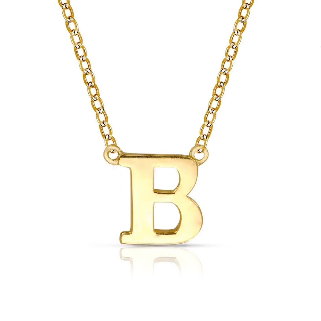 14k Yellow Gold Letter Initial Necklace 16 Inch T33990