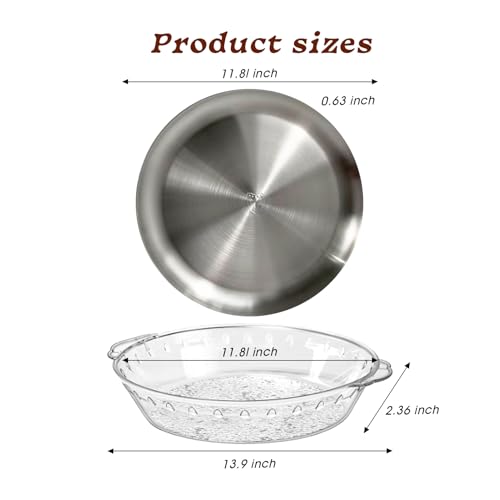 3 Set 11.8" Metal Chilled Serving Tray with Ice Serving Bowl S365