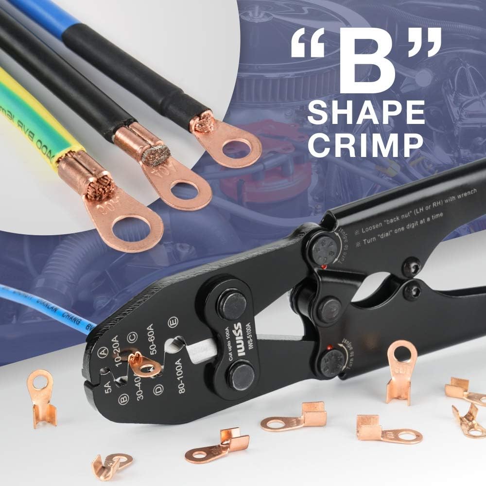 Battery Cable Lug Crimping Tool for Open Barrel Lug, AWG 16-4 U717729