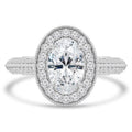 14K White Gold Oval Diamond Halo Engagement Ring V82809