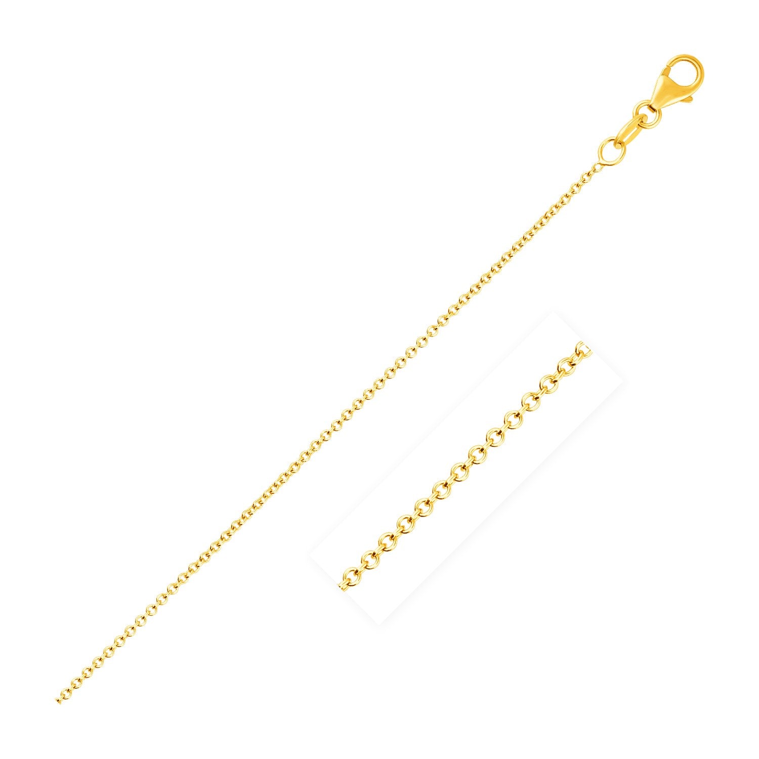 14k Yellow Gold Cable Link Chain 1.1mm 16 Inches A471566