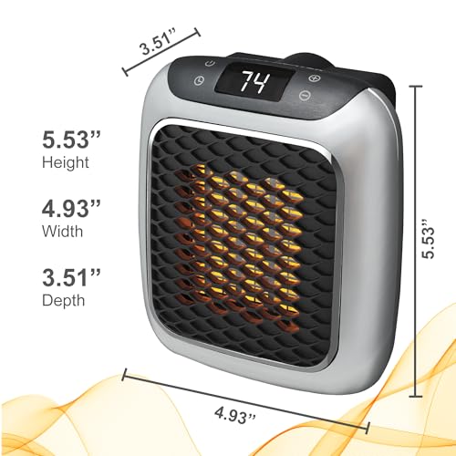 800W Wall Outlet Ceramic Mini Heater with Adjustable Thermostat F66242