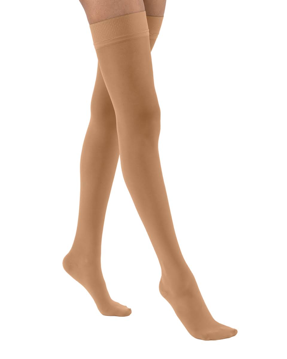 Ultrasheer 20-30 mmHg Large Sun Bronze Thigh High Silicone Dot Band Q177