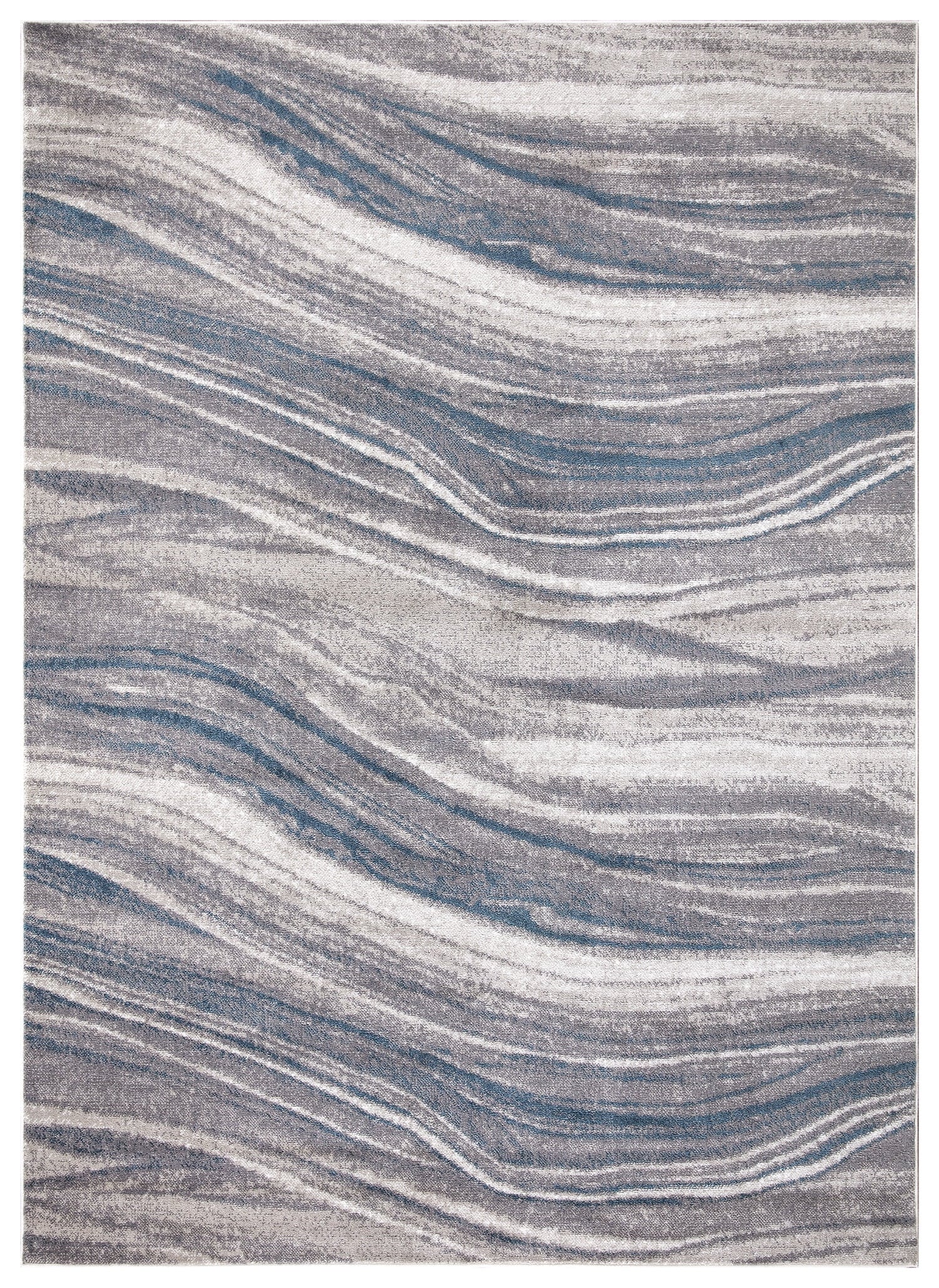 Marble Stripes Area Rug Grey/Blue 5'3"x7'3" Polypropylene H590022