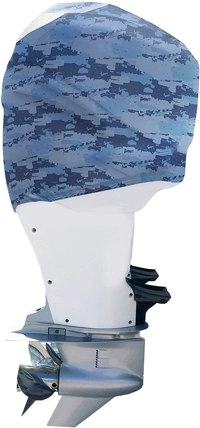 Blue Digital Camo Outboard Motor Cover F75641