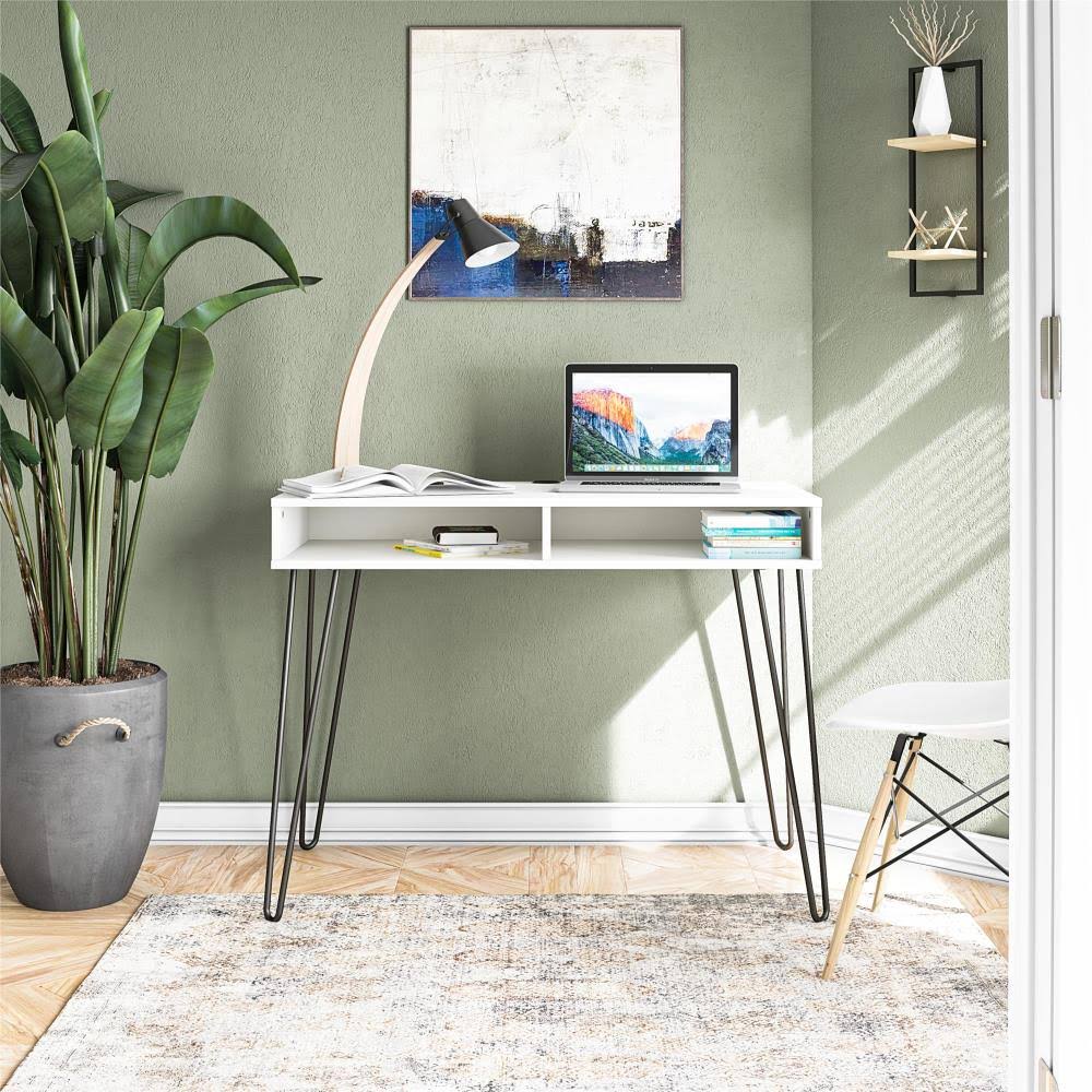 White Computer Desk with Storage T449033