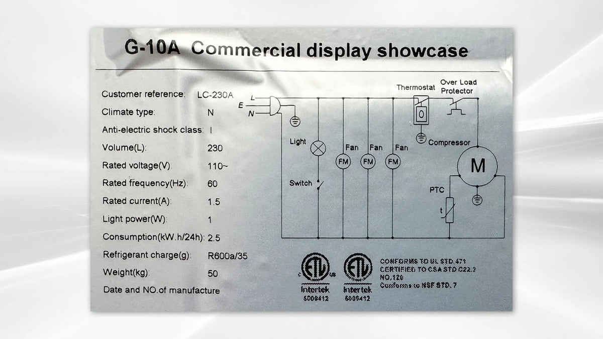 11.29 Cu. ft. Single Glass Door Beverage Commercial Refrigerator X580