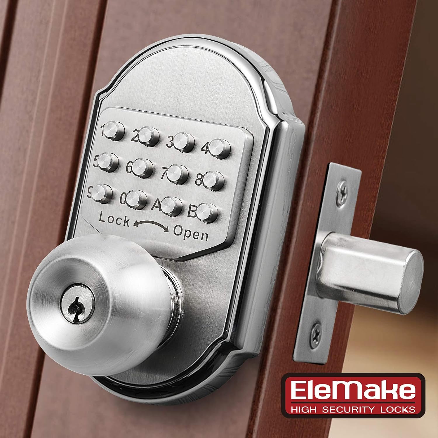 Keyless Entry Deadbolt Stainless Steel Digital Code Keypad Door Knob Weatherproof Pack of 2 U250