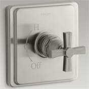 Brushed Nickel Pressure Balancing Valve Trim with Cross Handle K8641
