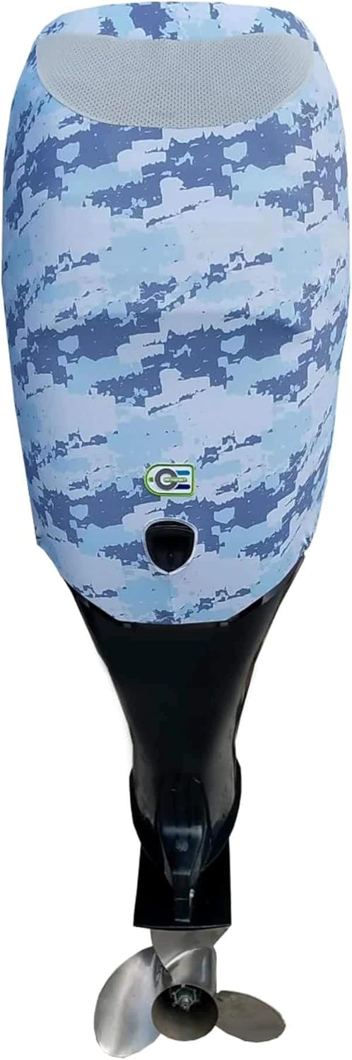 Blue Digital Camo Outboard Motor Cover F75641