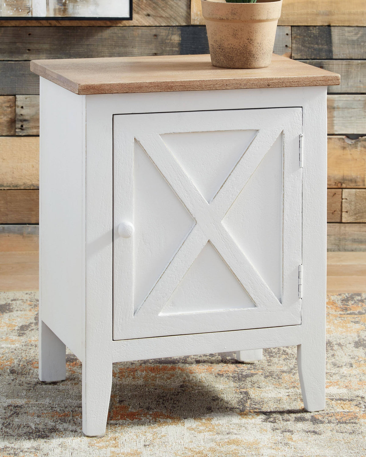 White and Brown Accent Cabinet C46646
