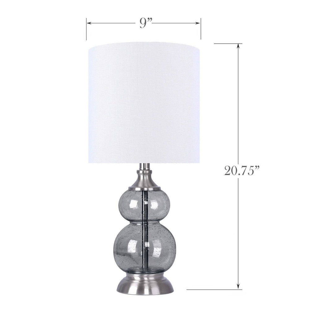 Clear Seeded Glass Accent Lamp Set of 2 H587